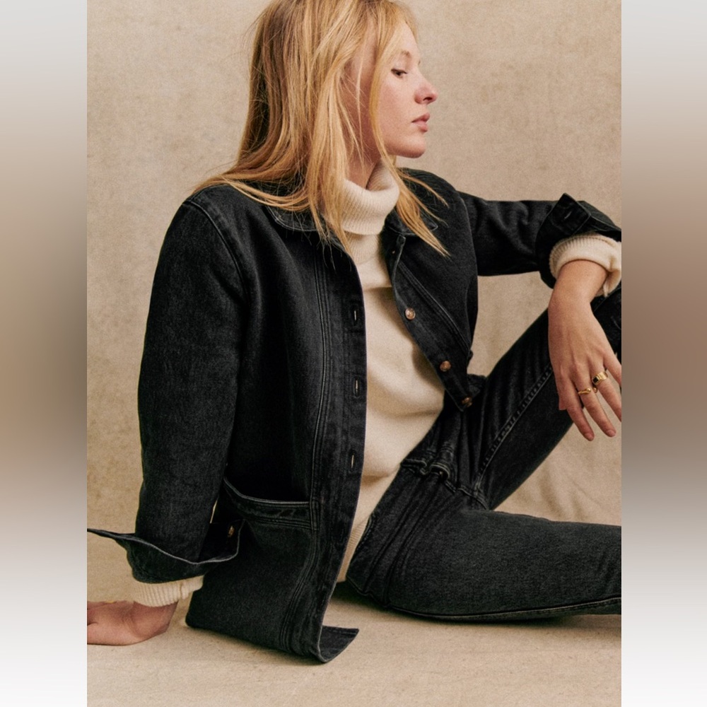 Sezane Will Jacket - washed black